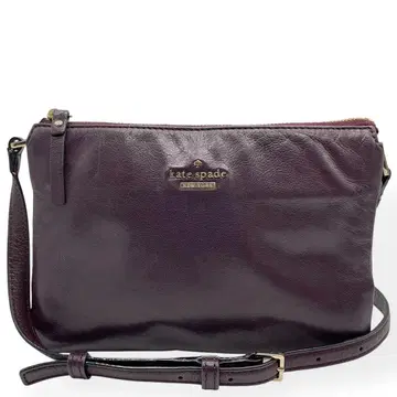 새상품급 Kate Spade 숄더백 가죽 퍼플 사선 가케
