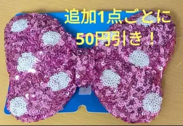 디즈니 미니 헤어 밴드 스팽글 핑크 리본 리본