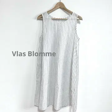 Vlas Blomme 블라스 블롬 스트라이프 슬리브리스 원피스 린넨