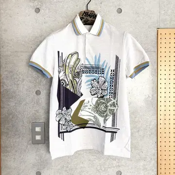 컨디션 최상 ETRO 피케 셔츠 S 프린트 이탈리아제
