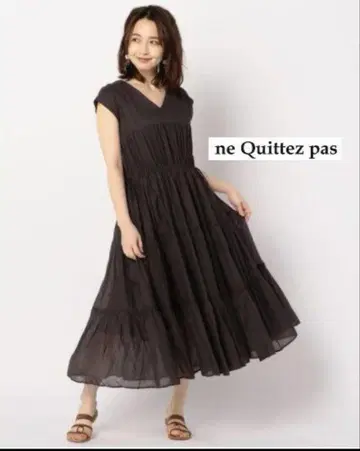 ne Quittez pas 누키테파 코튼 보일 티어드 원피스