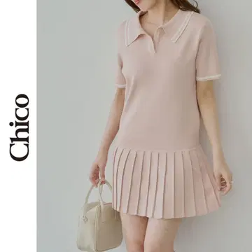 새상품 Chico 폴로 미니 원피스 Chico 핑크