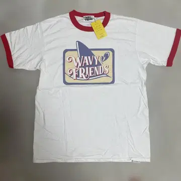 WAVY FRIENDS 티셔츠 L 화이트/레드
