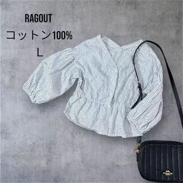RAGOUT 코튼 100% 스트라이프 셔츠 L 사이즈