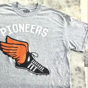 PIONEERS 그레이 티셔츠 스파이크 로고 M 미국 빈티지 의류