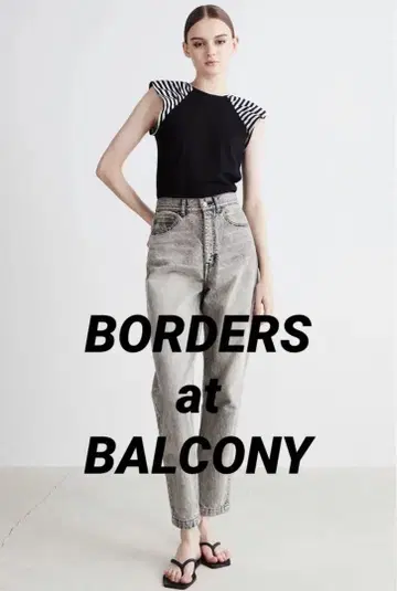 BORDERS at BALCONY 프렌치 슬리브 티셔츠 블랙