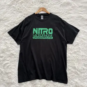 NITRO MICROPHONE 로고 티셔츠 블랙 XL 사이즈