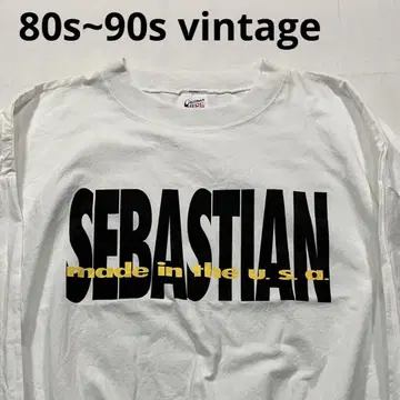 80년대~90년대 빈티지 롱 T 셔츠 드롭 숄더 USA제 화이트
