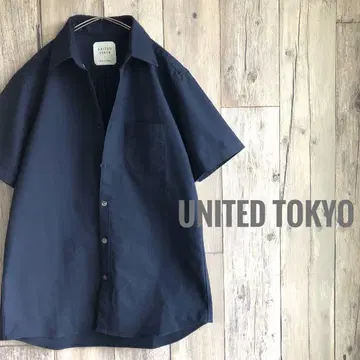 UNITED TOKYO 유나이티드 도쿄 반팔 버튼 다운 셔츠 네이비