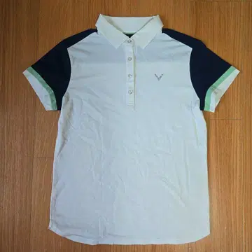 Callaway 레드 라벨 여성용 피케 셔츠 화이트/네이비 L