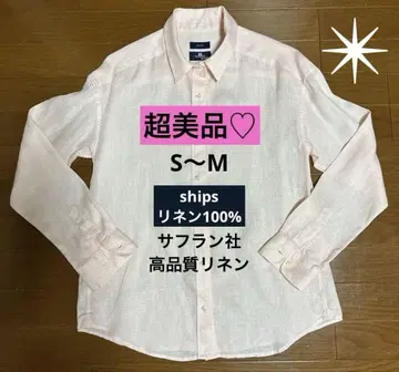 SHIPS SAFILIN 사 린넨 레귤러 카라 셔츠 핑크 36