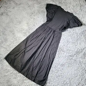 ZARA 자라 반팔 티셔츠 롱 원피스 프릴 소매 블랙 M