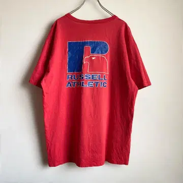 80s 러셀 애슬레틱 로고 마라톤 대회 프린트 티셔츠