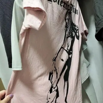 HYSTERIC TIMES LOGO HYS GIRL 프린트 T 핑크 F