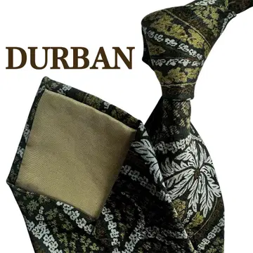 DURBAN 다크 그린 페이즐리 무늬 남성용 넥타이