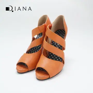 DIANA 23.5 샌들 사이드 지퍼 디자인 힐 오렌지/QC46