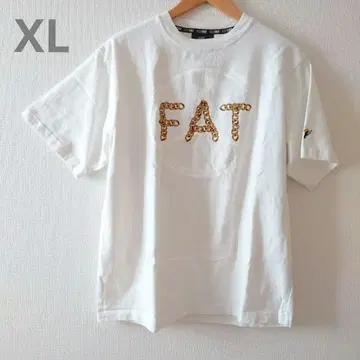 FAT FAT 로고 티셔츠 XL 화이트 남성용 빅 사이즈