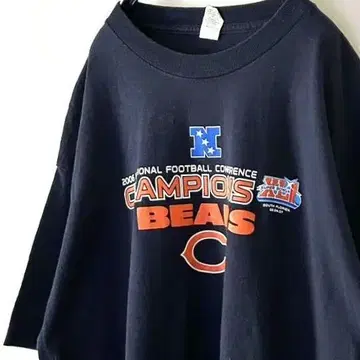챔피언스 NFL 베어스 로고 티셔츠 XL 네이비 컬러 구제 의류