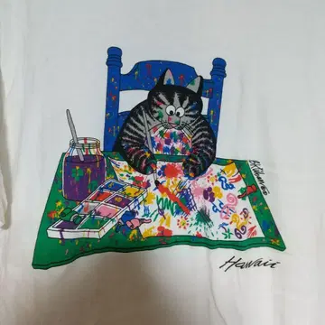 크리반 캣 셔츠 남성용 M 미국제 크레이지 셔츠 90s