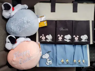 스누피 BIG 멀티 토트백 + 봉제 인형 각 2종 2개 세트