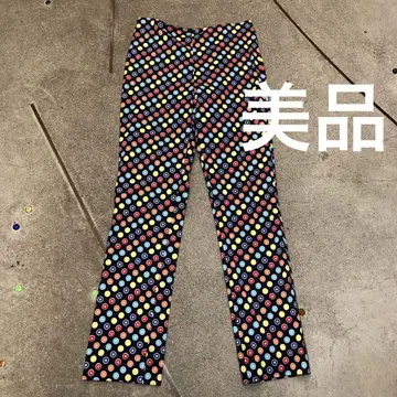 레꼬빵 프린트 팬츠 도트 무늬 42 사이즈 네이비