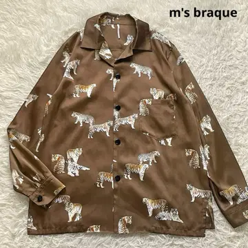 m's braque 심리스 오버 사이즈 오픈 카라 셔츠 호랑이 패턴