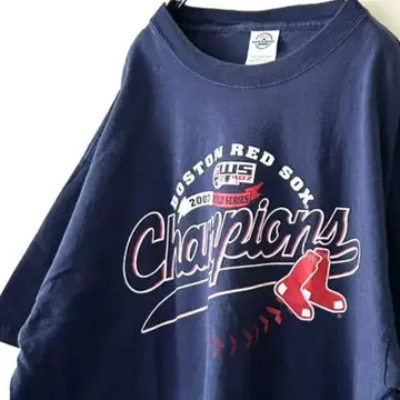 델타 MLB 레드삭스 챔피언스 티셔츠 XL 네이비 컬러 구제 의류