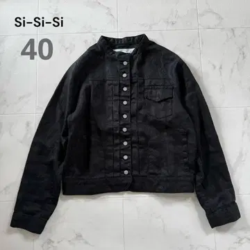 새상품급 사이즈 40 수스수 린넨 자켓 블랙 노카라