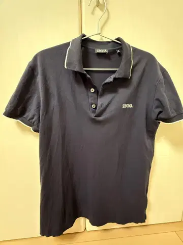ZEGNA 네이비 피케 셔츠