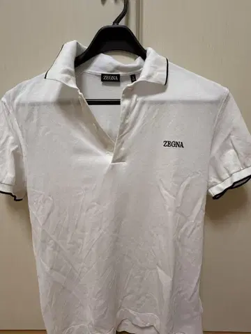 ZEGNA 화이트 피케 셔츠 48 R