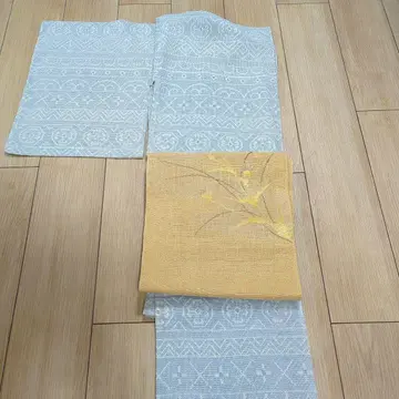 순수 실크 여름 기모노와 오비 세트, 7월 말까지 게재
