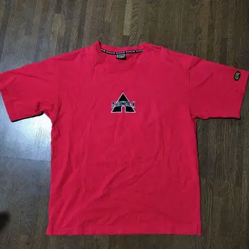 구제 의류 빈티지 AIRWALK 빨간색 티셔츠 로고 자수