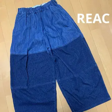 REAC 레악 콤비 스트레치 소재 와이드 팬츠