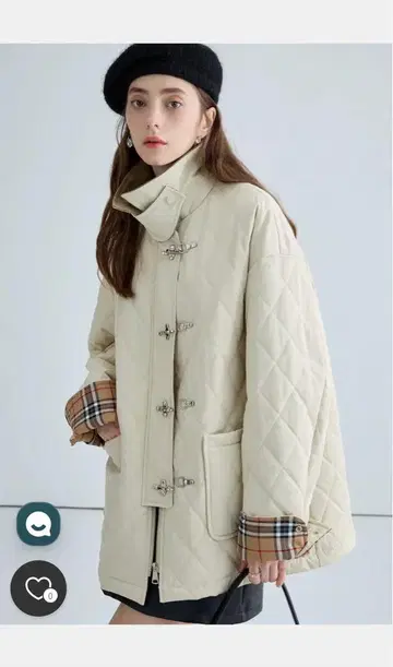 절개 퀼팅 코튼 자켓