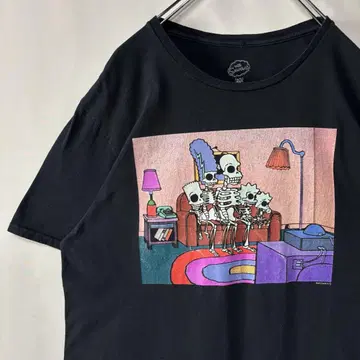 심슨 호러 티셔츠 L 사이즈 블랙 The Simpsons 구제 의류