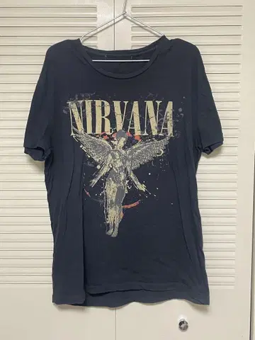 NIRVANA 그래픽 티셔츠 블랙 검정 구제 의류