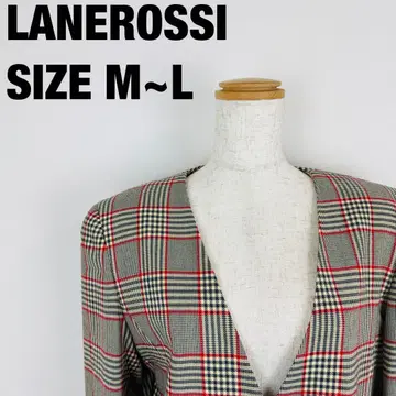 LANEROSSI 체크 무늬 더블 자켓 노카라 겉옷 [A-242]