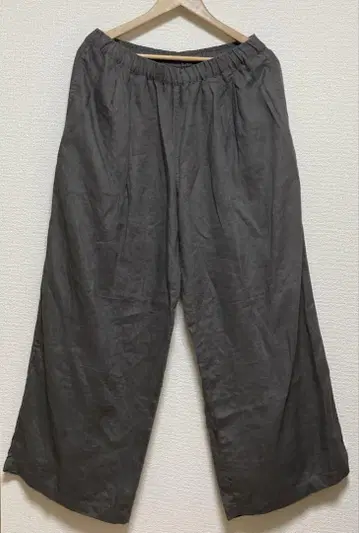 무인양품 MUJI 린넨 이지 와이드 팬츠 XL 사이즈 차콜 그레이