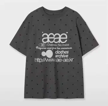 AEAE WEB LOGO DOT CROP T-SHIRTS 블랙