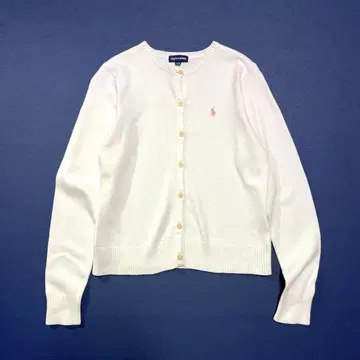 g37 RALPH LAUREN 크루넥 코튼 가디건 긴팔 자수