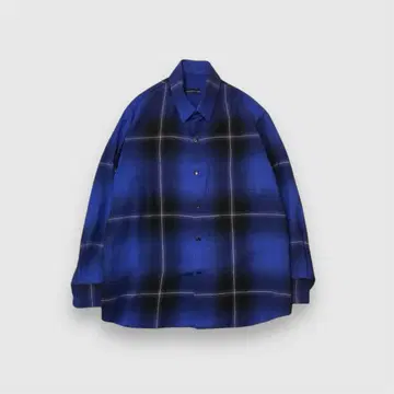 LAD MUSICIAN OMBRECHECK BIG SHIRT 44 블루