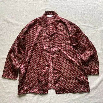 빈티지 실크 파자마 셔츠 올 패턴 Liz claiborne