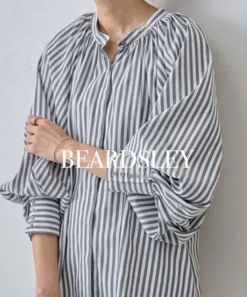 BEARDSLEY 스트라이프 개더 셔츠 23SS