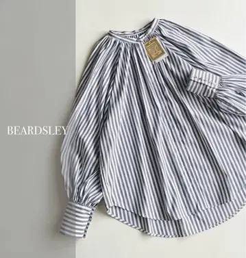 BEARDSLEY 스트라이프 개더 셔츠 블라우스 23SS 완판템