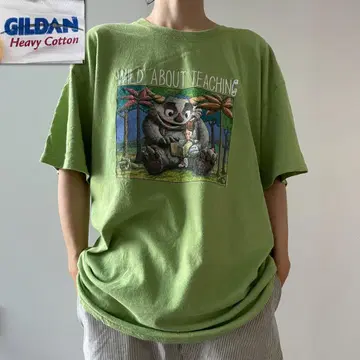 GG252 00s 티셔츠 해수욕장에 있는 동물들 그림책 캐릭터