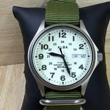 손목시계 SEIKO 세이코 ALBA 알바 7N43 전면 축광 밀리터리