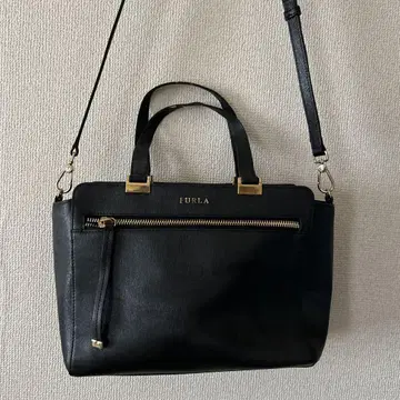 훌라 블랙 가죽 핸드백