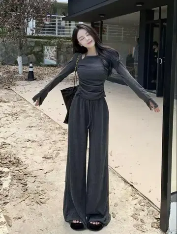 왕홍 한국 다크 그레이 셋업