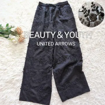 유나이티드 애로우즈 B&Y 셀룰로오스 나일론 자수 팬츠