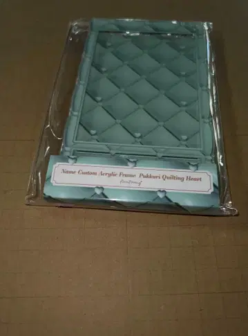 후쿠야 그린 통통 퀼팅 하트 이름 커스텀 아크릴 프레임